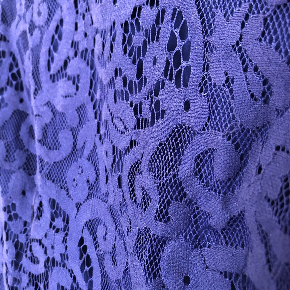 Blue/Indigo Lace Peplum Top - Picture 3 of 5